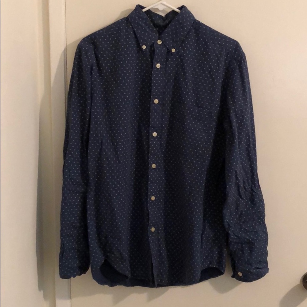 Pattern Print Long Sleeve Button Down Collar Shirt